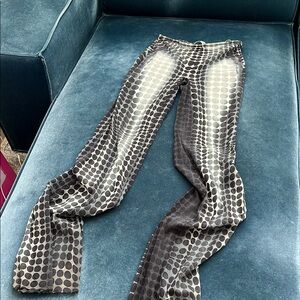 Jean Paul Gaultier Cyber dot flare pants black grey size medium